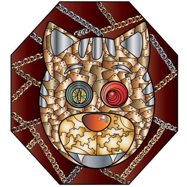 金属猫的面具图片下载