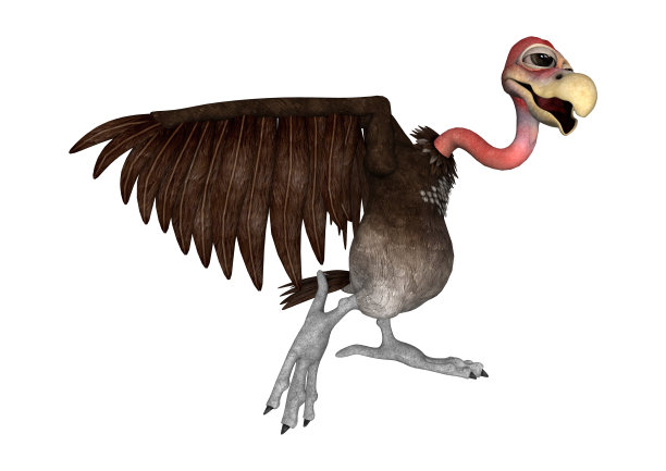3D渲染秃鹫在白色图片下载