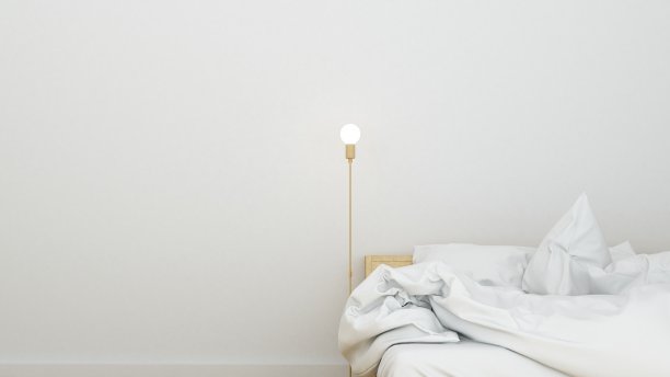 卧室最小空间的公寓- 3D渲染图片下载