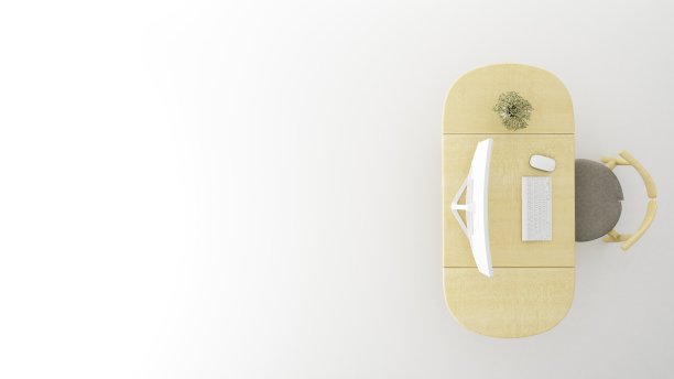 白色背景计划家具- 3d渲染图片下载