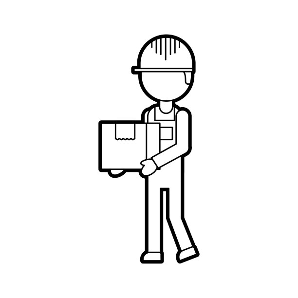 物流公司快递员人物手里拿着包裹图片下载