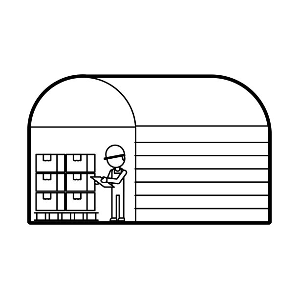 展示架上的仓库工人拿着箱子图片下载