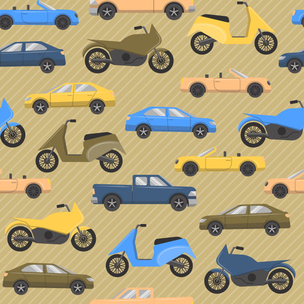 无缝模式与汽车和摩托车图片下载