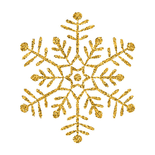 雪花-金色矢量闪闪发光的圣诞装饰在白色的背景图片下载