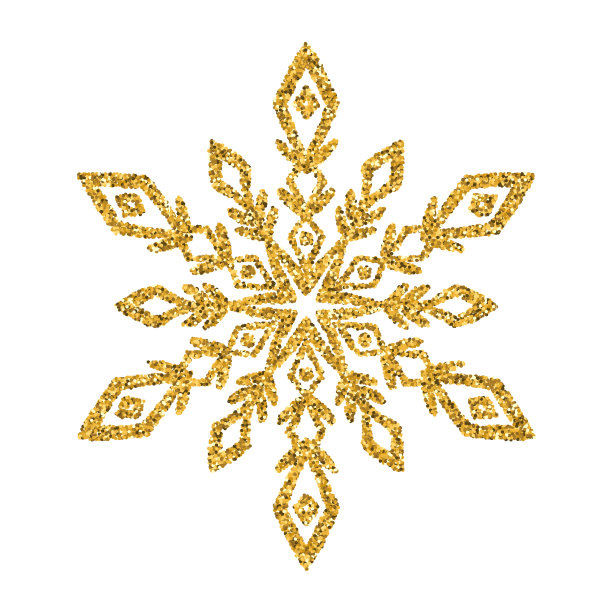 雪花-金色矢量闪闪发光的圣诞装饰在白色的背景图片下载