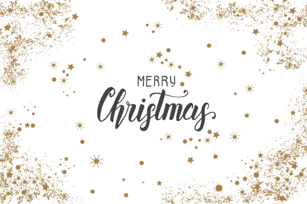 圣诞海报与手工制作的时尚字母“圣诞快乐”和金色的金属丝，亮片和五彩纸屑。新年。图片下载