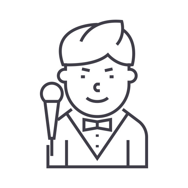 Showman矢量线图标，标志，背景上的插图，可编辑的笔触图片下载