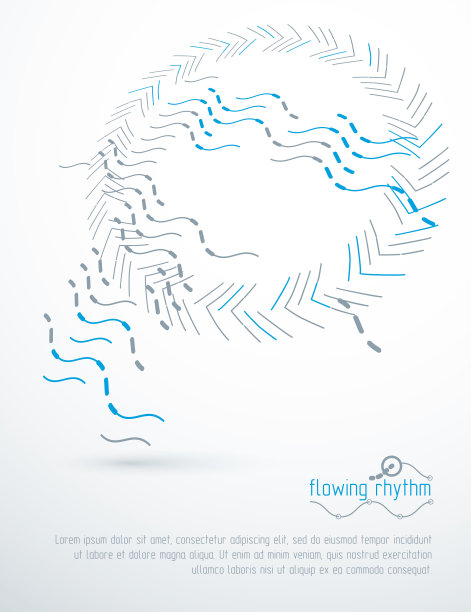 抽象的波浪线条图案，艺术图形插图可作为展示传单或小册子的扉页。图片下载