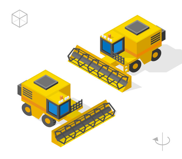 收割机的阴影图片下载