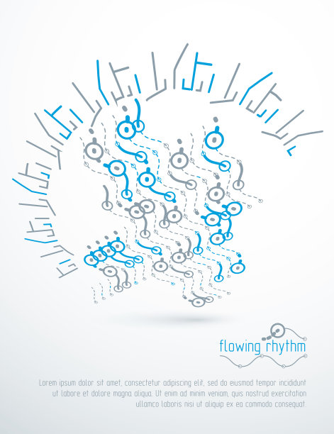 技术矢量墙纸与抽象的线条。用作广告横幅的现代几何构图。图片下载