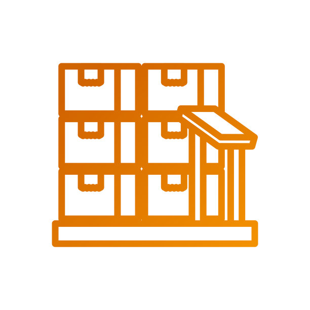 纸箱上的存储规模物流图标图片下载