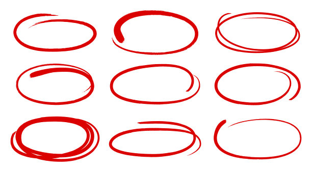 圆编辑高亮手绘素材图片