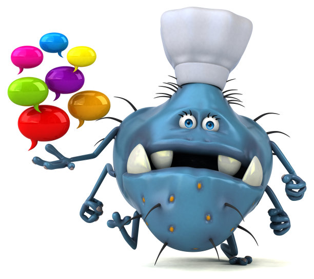 有趣的细菌- 3D插图图片下载