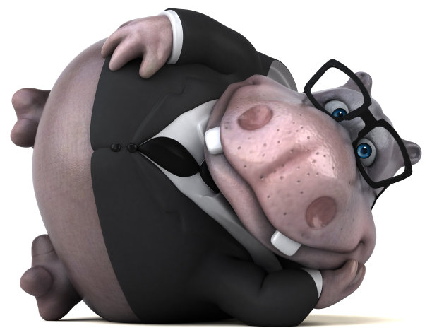 有趣的河马- 3D插图图片下载