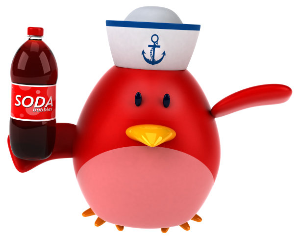 红色的鸟- 3D插图图片下载