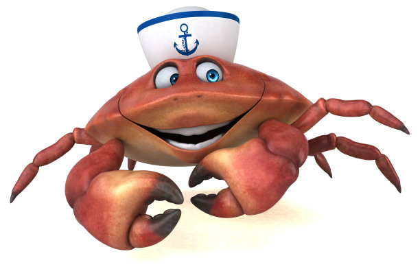 有趣的螃蟹- 3D插图图片下载