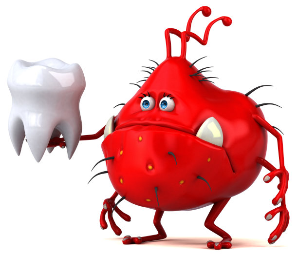 有趣的细菌- 3D插图图片下载