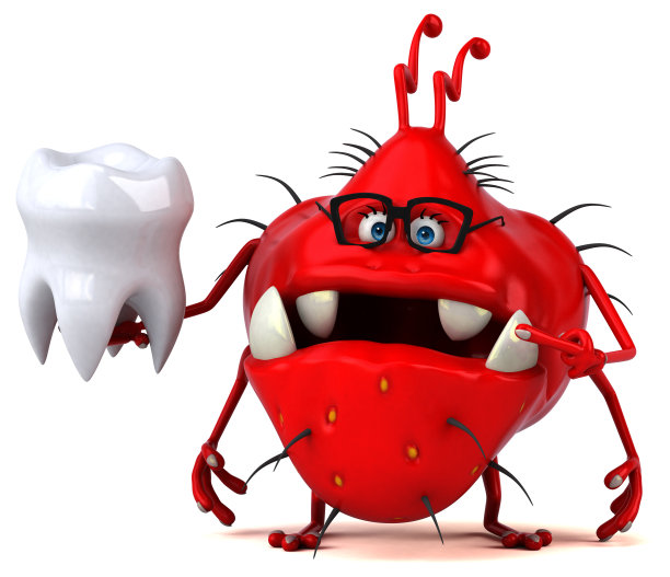 有趣的细菌- 3D插图图片下载