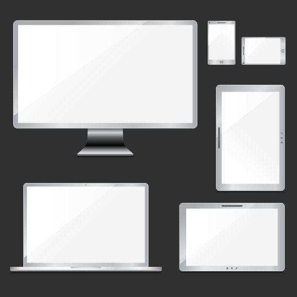 真实的空白银屏幕设置在黑暗的背景图片下载