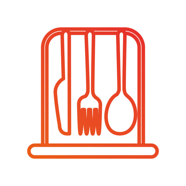 设置厨房餐具，叉子，刀和勺子图标图片下载