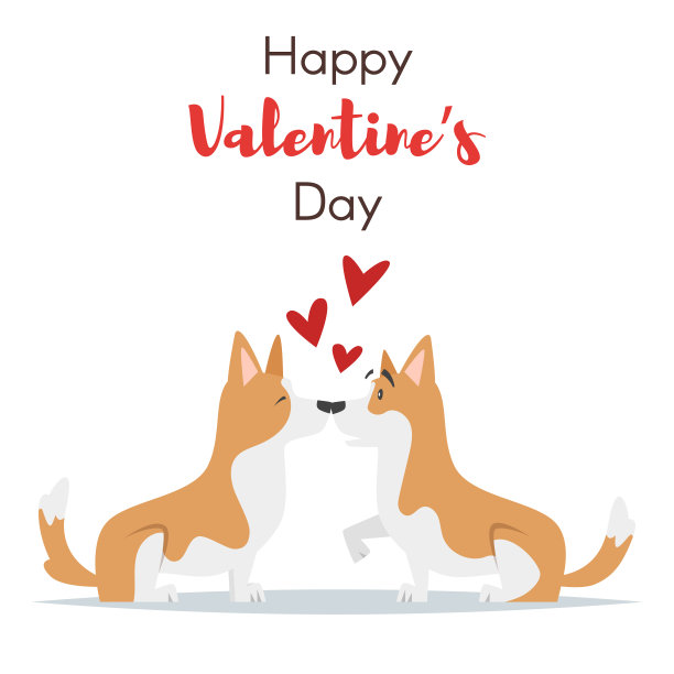 情人节节日卡片狗图片下载
