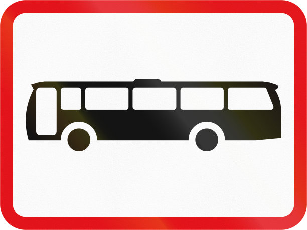 非洲国家博茨瓦纳使用的路标。主要路标适用于公共汽车图片下载