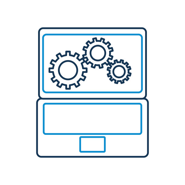 笔记本电脑和齿轮硬件技术图标网络图标图片下载
