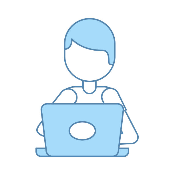 卡通程序员笔记本电脑工作编写代码图片下载