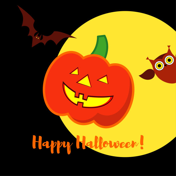海报万圣节快乐。万圣节南瓜的微笑。图片下载