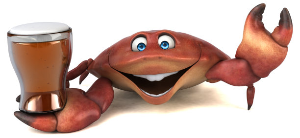 有趣的螃蟹- 3D插图图片下载