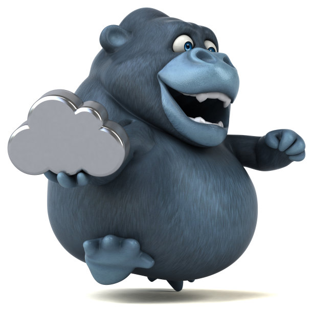 有趣的大猩猩- 3D插图图片下载