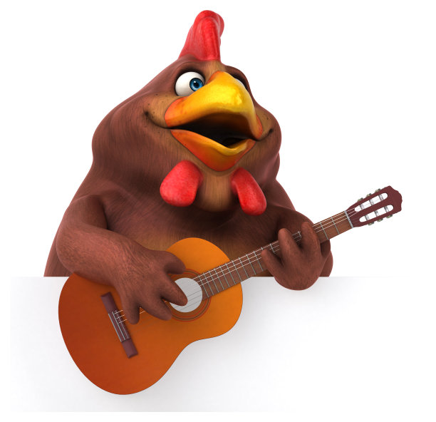 有趣的鸡- 3D插图图片下载