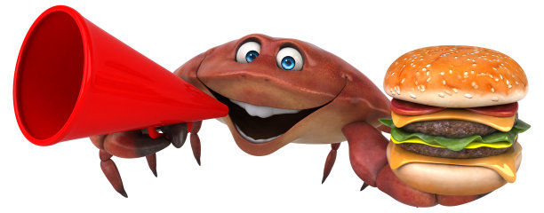 有趣的螃蟹- 3D插图图片下载