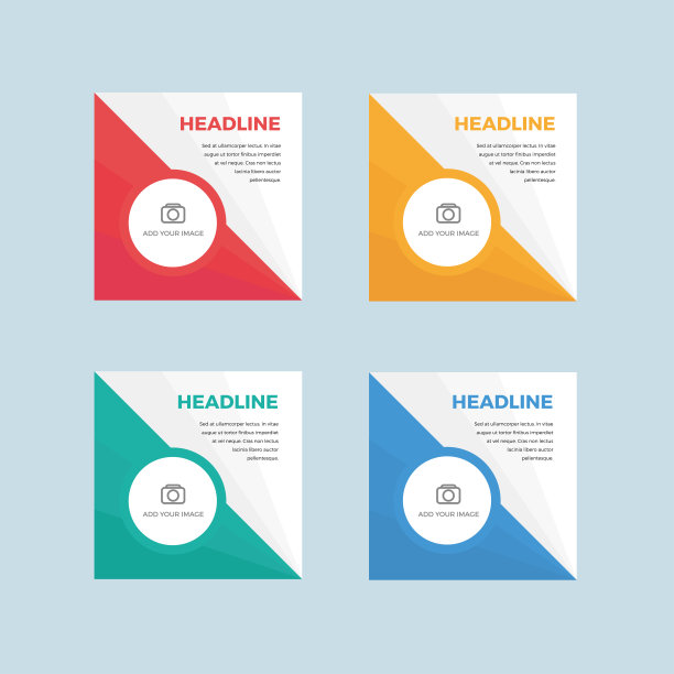 一套极简的平面设计网站横幅模板网站图片下载