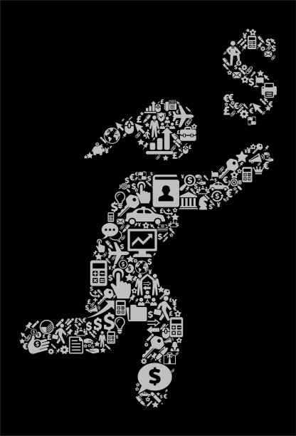 追逐金钱图标商业和金融矢量图标模式图片下载