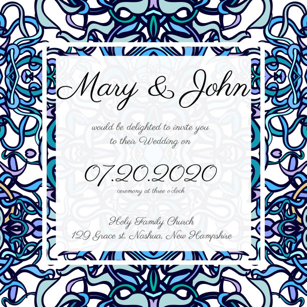 邀请卡片模板与镂空图案图片下载