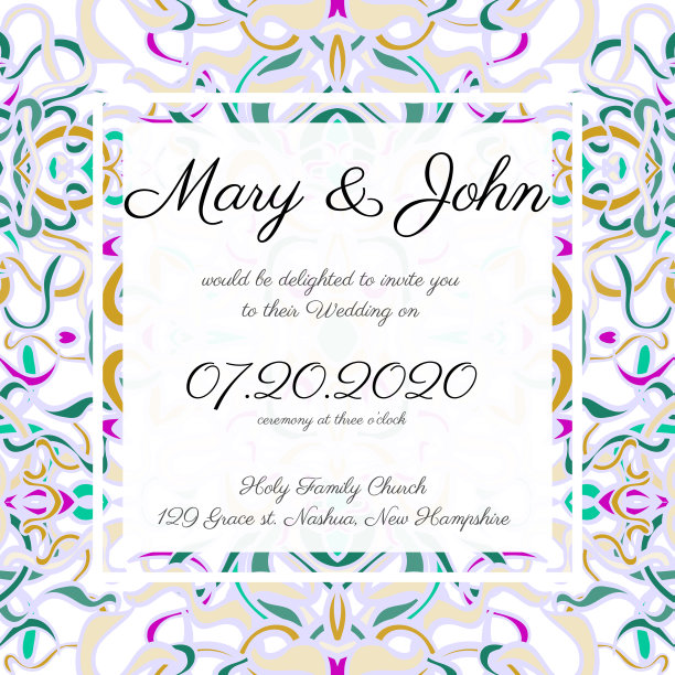 邀请卡片模板与镂空图案图片下载