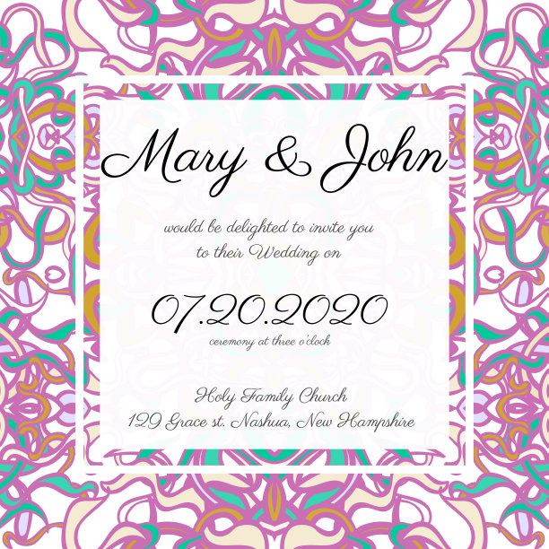 邀请卡片模板与镂空图案图片下载