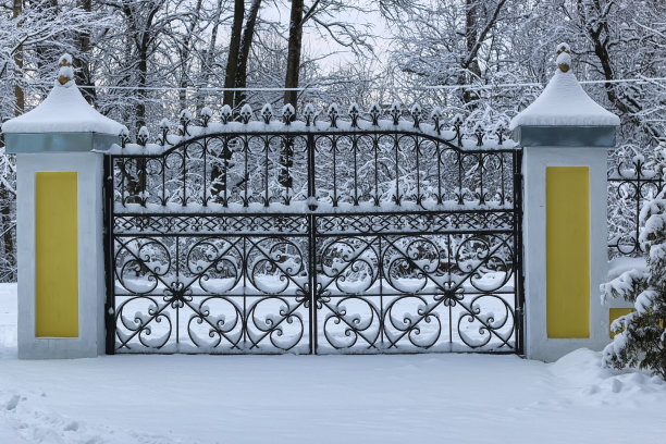 冬季锻造栅栏门图片下载