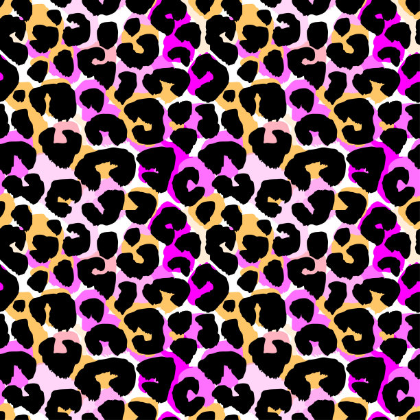 无缝抽象野生珍奇动物图案。素材图片