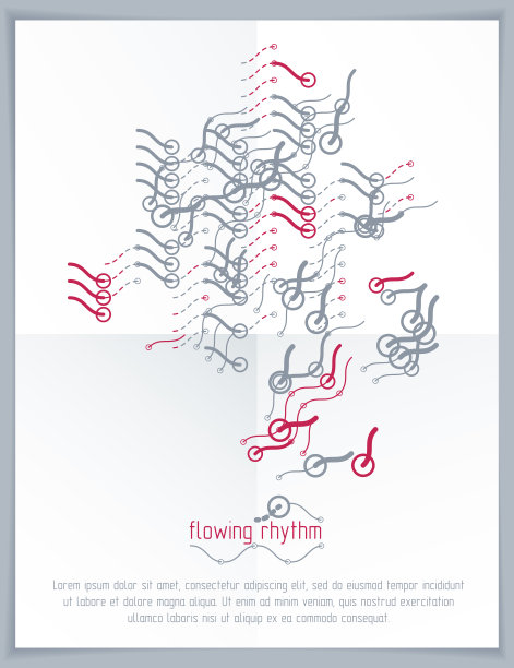 抽象的波浪线条图案，艺术图形插图可作为展示传单或小册子的扉页。图片下载