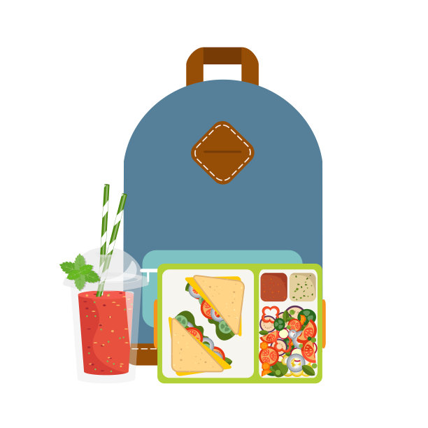 健康食物午餐盒。健康的生活理念，减肥，减肥。向量图片下载
