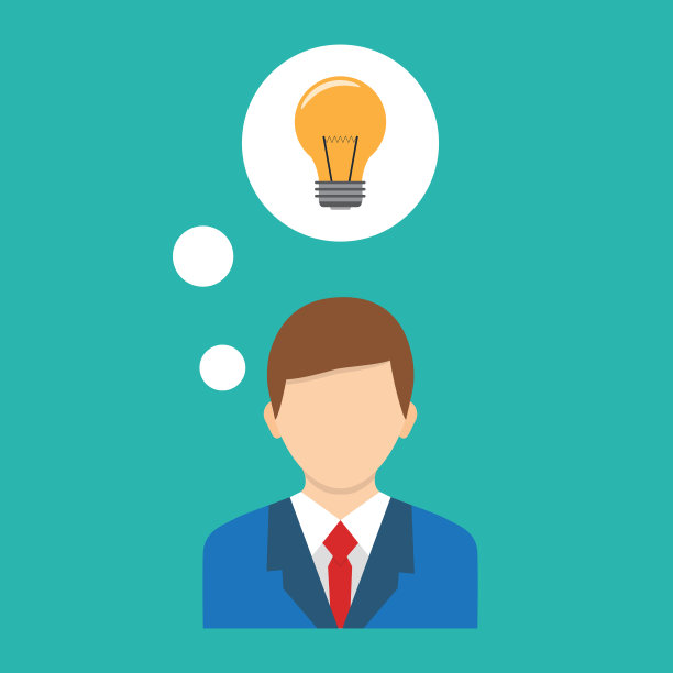 灯泡的想法。经营理念。矢量插图。图片下载