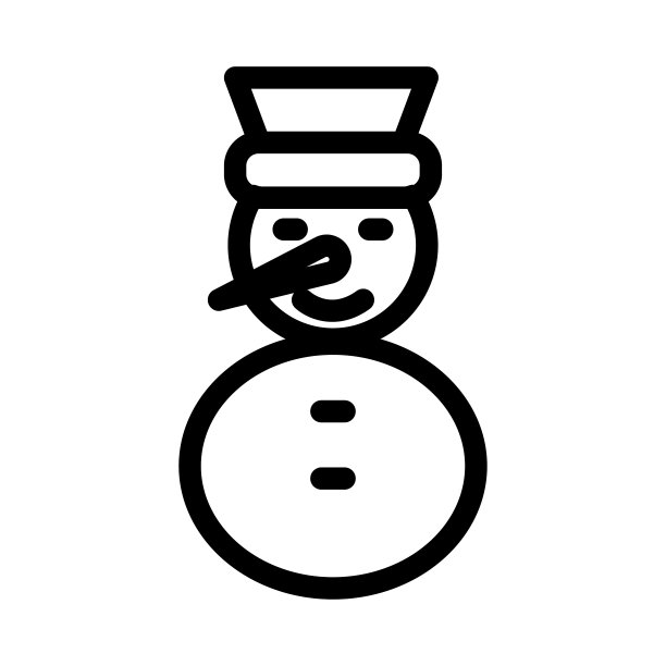 雪人细线矢量图标图片下载