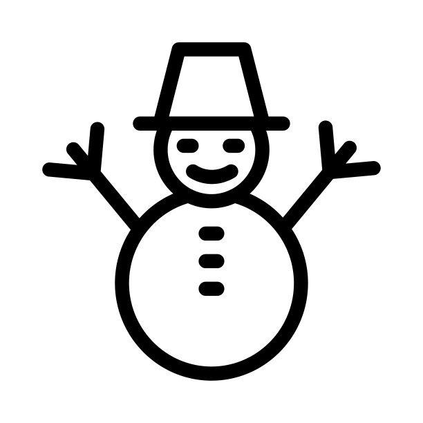 雪人细线矢量图标图片下载