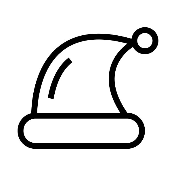 圣诞老人帽细线矢量图标图片下载