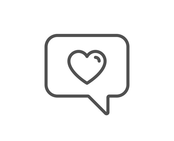 语音中的心气泡图标。爱的象征。图片下载