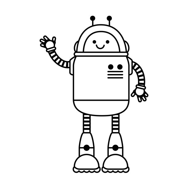 电子机器人字符图标图片下载