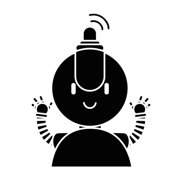 电子机器人字符图标图片下载