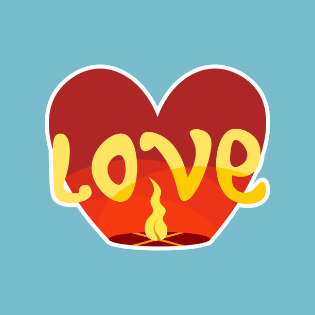 爱情贴纸社交媒体网络信息徽章设计图片下载